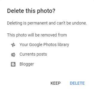 Delete blogger blog image