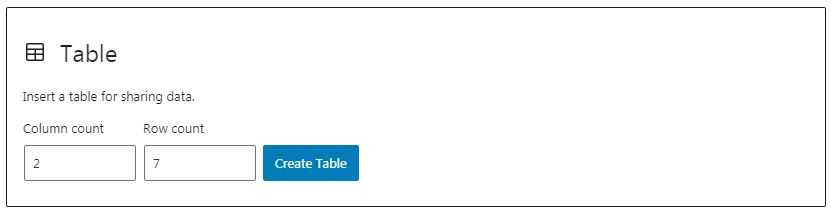 WordPress Table Block