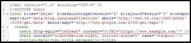 Redirect Blogger blog to another domain using meta tag refresh