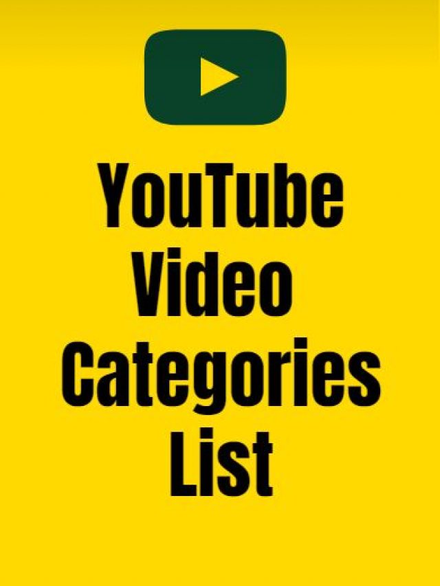 YouTube Video Categories List (Complete Guide)