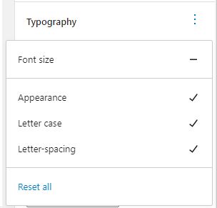 Access Block Editor Typography Settings